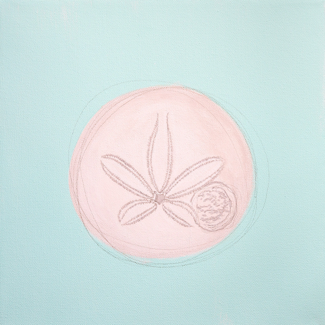 "Unique Sand Dollar" - Original Mixed Media Painting on Canvas by Artist L. Gilles - 12" x 12"