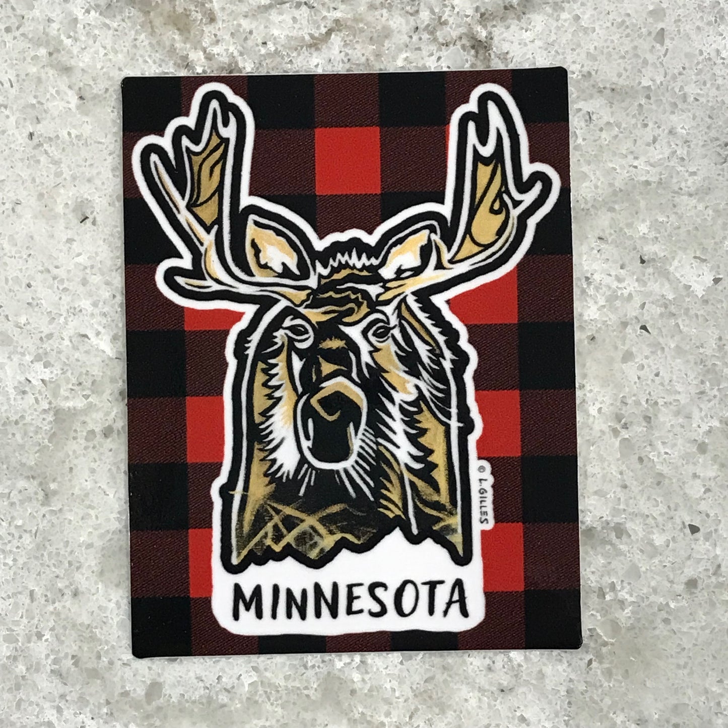 Sticker - "Minnesota Moose" (Rectangle) - 2.2" W x 2.8" H