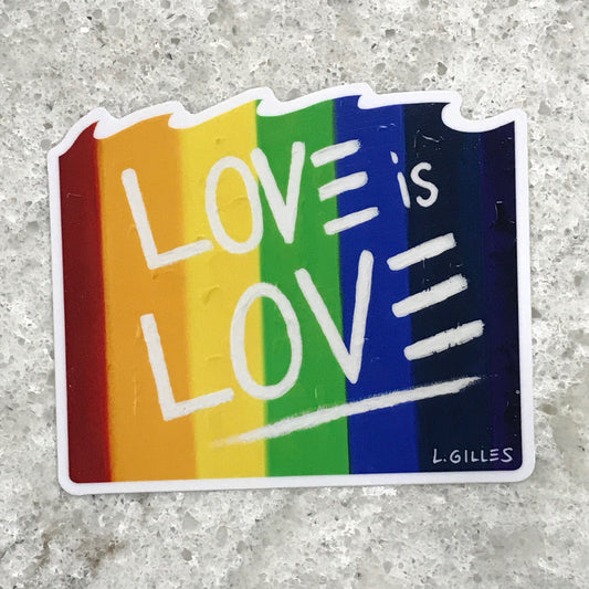 Sticker - "Love IS Love" (Waves) - 3" W x 2.5" H