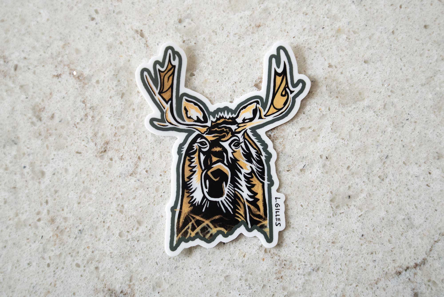 Sticker - "Jackson Moose" - Creative Modern Art Design - 2.74" x 3"
