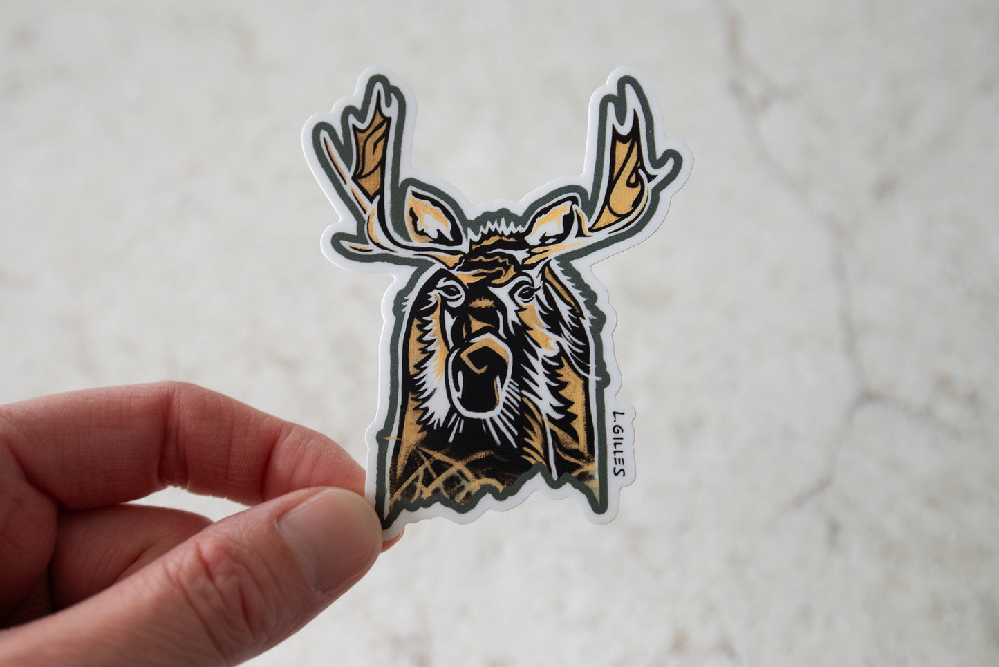 Sticker - "Jackson Moose" - Creative Modern Art Design - 2.74" x 3"