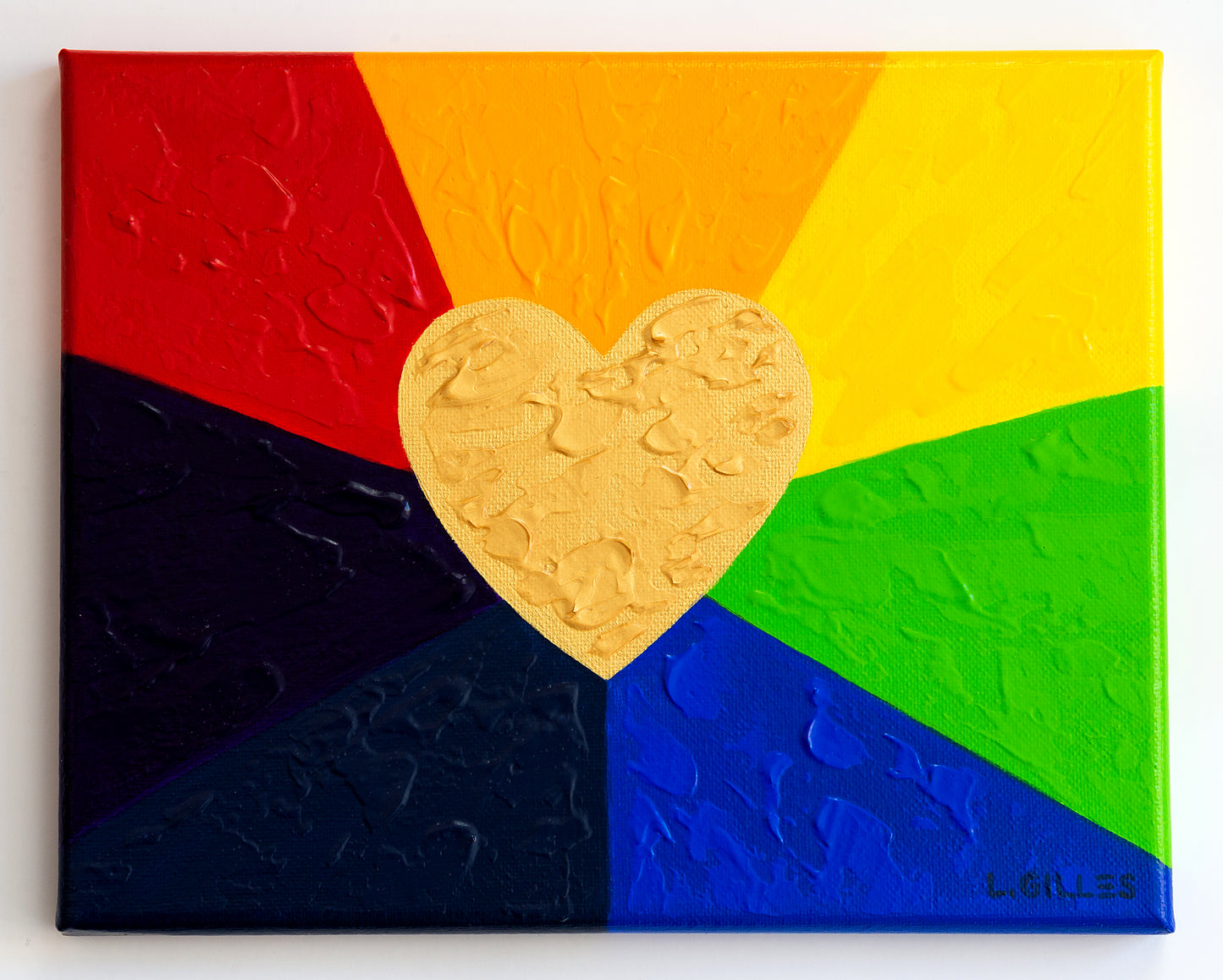 "Heart of Gold" - Original Acrylic Painting on Canvas - 8" x 10"